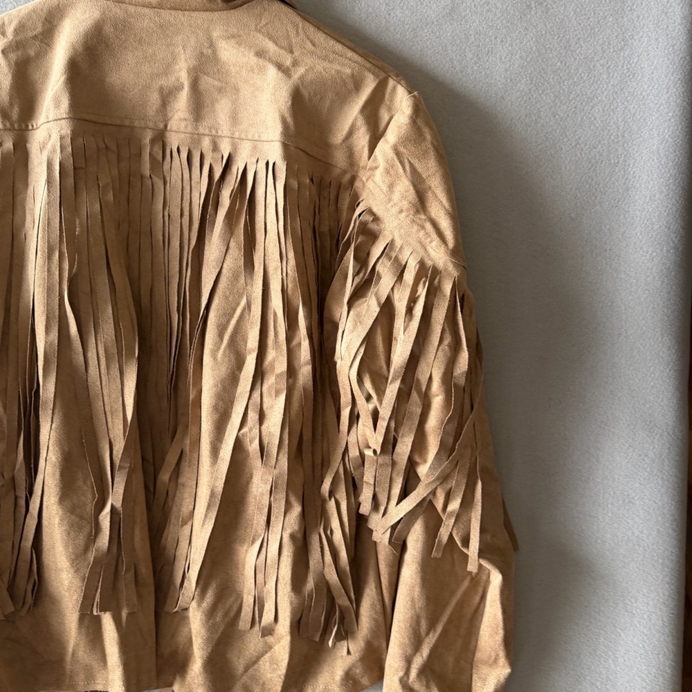 Women's Long Sleeve Western Style Faux Suede Fringe Jacket Size XL #260732 - Picture 6 of 7